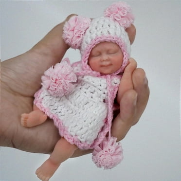 Mire&Mire Lifelike Reborn Baby Dolls 4.5 inch Sleeping Full Silicone Miniature Babies for Kids Christmas New Year Gift
