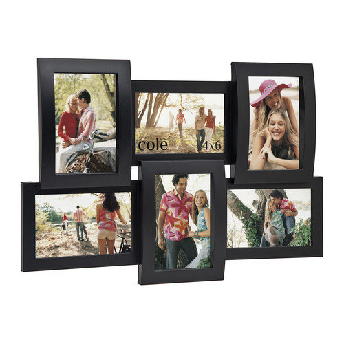 4x6 Black Acrylic Collage Hanging Wall 6-Photo Picture Collage Frame