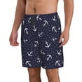 thumbnail image 3 of KLL Anchor Men's Casual Summer Beach Shorts Hawaiian Shorts with Pockets-Medium, 3 of 6