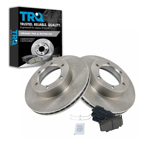 TRQ Front Brake Pad & Rotor Kit Brake Pads Brake Rotor Ceramic Fits Select 1992-1995 Toyota 4Runner 1993-1998 T100