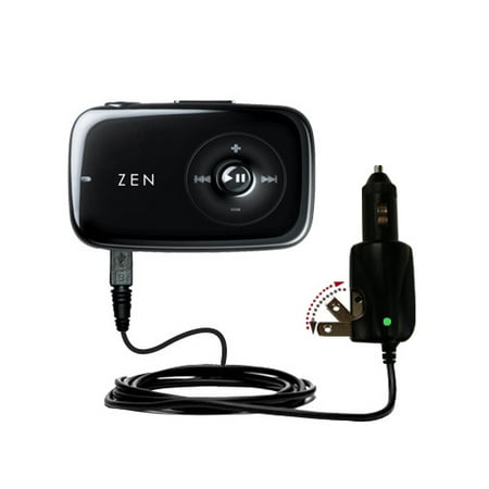 Creative Zen Mp3 Player Charger Intelligent Dual Purpose DC Vehicle and AC Home Wall Charger suitable for the Creative Zen Stone - Two critical functions, one unique charger - Uses G ()