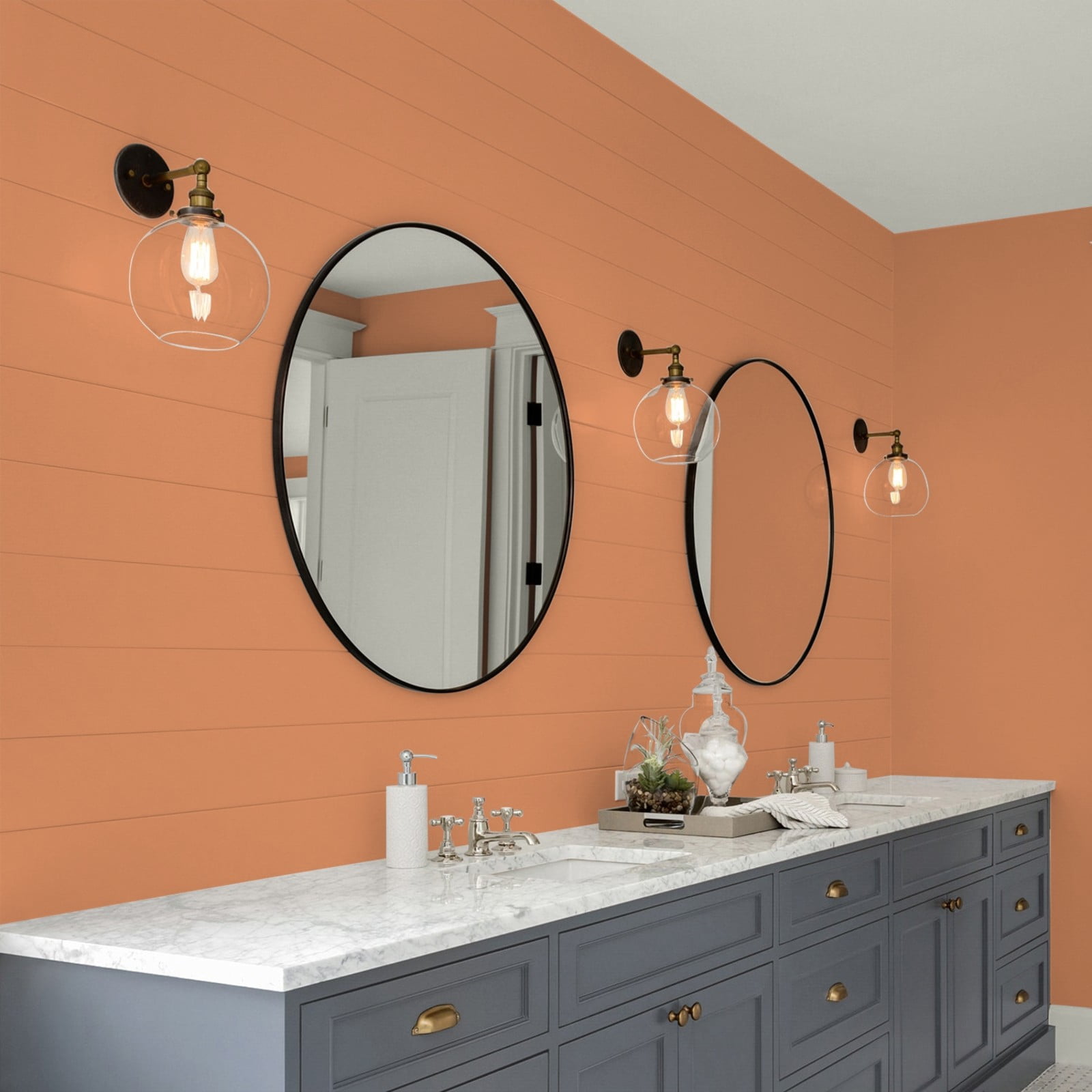 Glidden Glidden Kitchen Bath and Laundry Georgian Leather / Orange, Eggshell Interior Paint with Primer, 1 Gallon