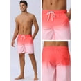 thumbnail image 5 of DARING DIVA Men's Gradient Color Drawstring Elastic Waist Lining Swimming Trunks 30 Pink, 5 of 6