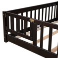 thumbnail image 5 of Floor Platform Bed with Fence and Door Espresso - Full, 5 of 5
