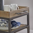 thumbnail image 3 of Powell Collin 3-Tier Rolling Bar Cart with Stemware Rack, Weathered Driftwood, 3 of 19
