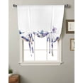 thumbnail image 2 of Purple Spring Floral Tie Up Curtains for Kitchen Bathroom Bedroom Windows 45 Inch Length, Watercolor Summer Birds Butterfly Balloon Drape Curtains Shade Rod Pocket Drapery Curtain Panel, 42"x45", 2 of 7