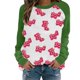 thumbnail image 1 of Gibobby Temperamento Pullover Top Lady's Love Is Full Of Sudadera con capucha informal con cuello redondo y mangas en los hombros (Verde, XXXL), 1 of 4