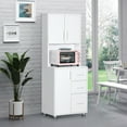 thumbnail image 2 of HOMCOM Armoire de Cuisine Moderne Organisateur de Rangement pour Micro-Ondes, Blanc, 2 of 10