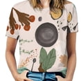 thumbnail image 1 of Unity Through Diversity And Community Ruffle Short Sleeve T-Shirt Women's V Neck Print T Shirt Tops Diversity Black Art, 1 of 5