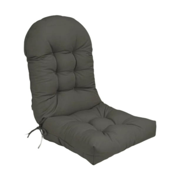 Cojín de silla de respaldo alto, cojín de silla para exterior, cojín de silla para jardín, Gris oscuro