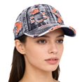 thumbnail image 7 of Unisex Ripped Cowkey Baseball Cap, Distressed Denim Vintage Washed Hat for Men and Women, Retro Sun Hat for Casual Outdoor, Spring Fall Winter Cap Gold, 7 of 7