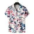 thumbnail image 2 of Camisas casuales con estampado de patchwork para hombre, ropa 3D pop hawaiana, camisas de playa, blusas Y2K de manga corta, ropa vintage, blusa con solapa, 2 of 5