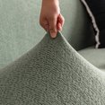 thumbnail image 5 of suxuMhao Solid Color Jacquard Sofa Cover Gray Green Washable Stretch Slipcover Oversized 120-141 Inches 5 Seater Couch Cover Protector Para Sofa All Season Universal Furniture Protector 1 Piece, 5 of 5