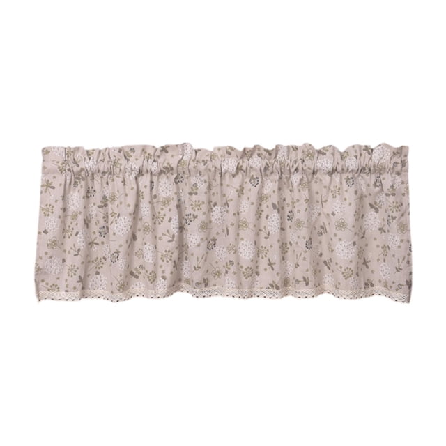 Cortina decorativa con cenefa de 137 x 61 cm, con bolsillo para barra y tratamiento para ventanas Hortensias