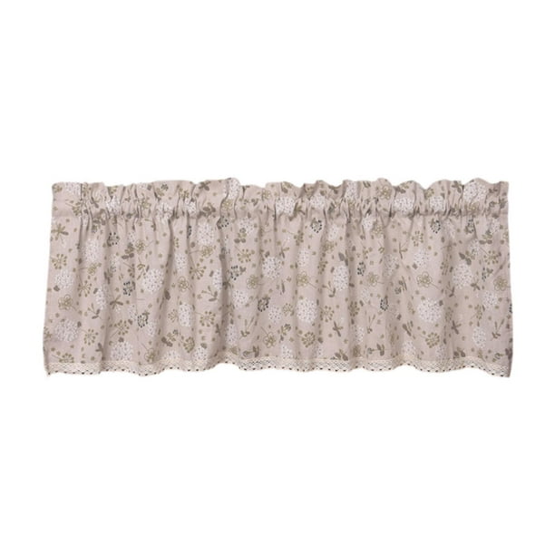 Cortina decorativa con cenefa retro y bolsillo para varilla, 137 x 61 cm Hortensias