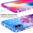 thumbnail image 5 of SOGA Rhinestone Liquid Float Quicksand Cover Cute Phone Case Compatible for Apple iPhone XR 6.1 inch Case with Embedded Metal Diamond Ring for Magnetic Car Mounts and Lanyard - Purple on Blue, 5 of 5