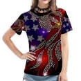 thumbnail image 3 of DailyTrove Women's Star-Spangled Banner Print T-Shirt - Short Sleeve Casual Tee, Patriotic for American Celebrations & Streetwear, 3 of 4