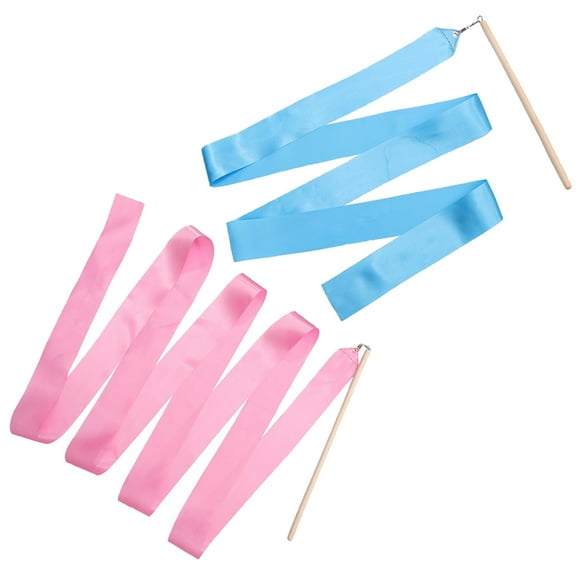 CHICHUMID 2Pcs Pink Gymnastic Ribbons for Rhythmic Gymnastics Kids