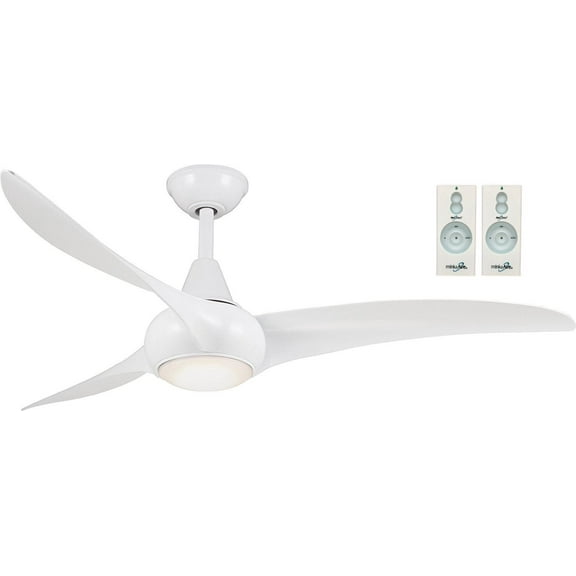 Minka Aire Light Wave 52'' White Ceiling Fan with Integrated LED Light Kit and Remote Control