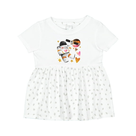 Inktastic Astronaut Valentine Outer Space Hearts Girls Baby Dress
