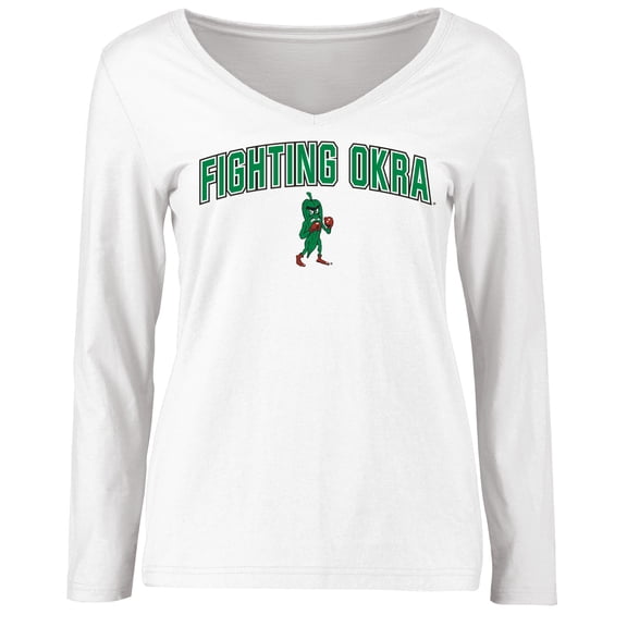 Women's White Delta State Statesmen Proud Mascot Long Sleeve T-Shirt