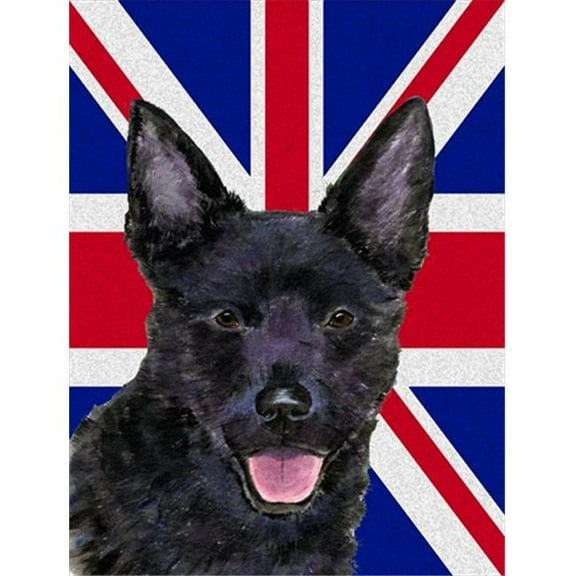 Australian Kelpie With English Union Jack British Flag Flag Garden Size