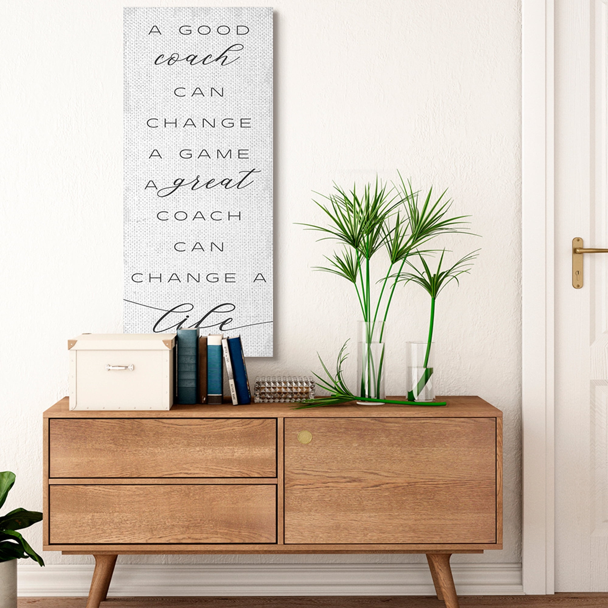 Stupell Industries A Great Coach Change's Life Sentiments Sports Appreciation Inspirational Painting Gallery Wrapped Canvas Art Print Wall Art, 20 x 48