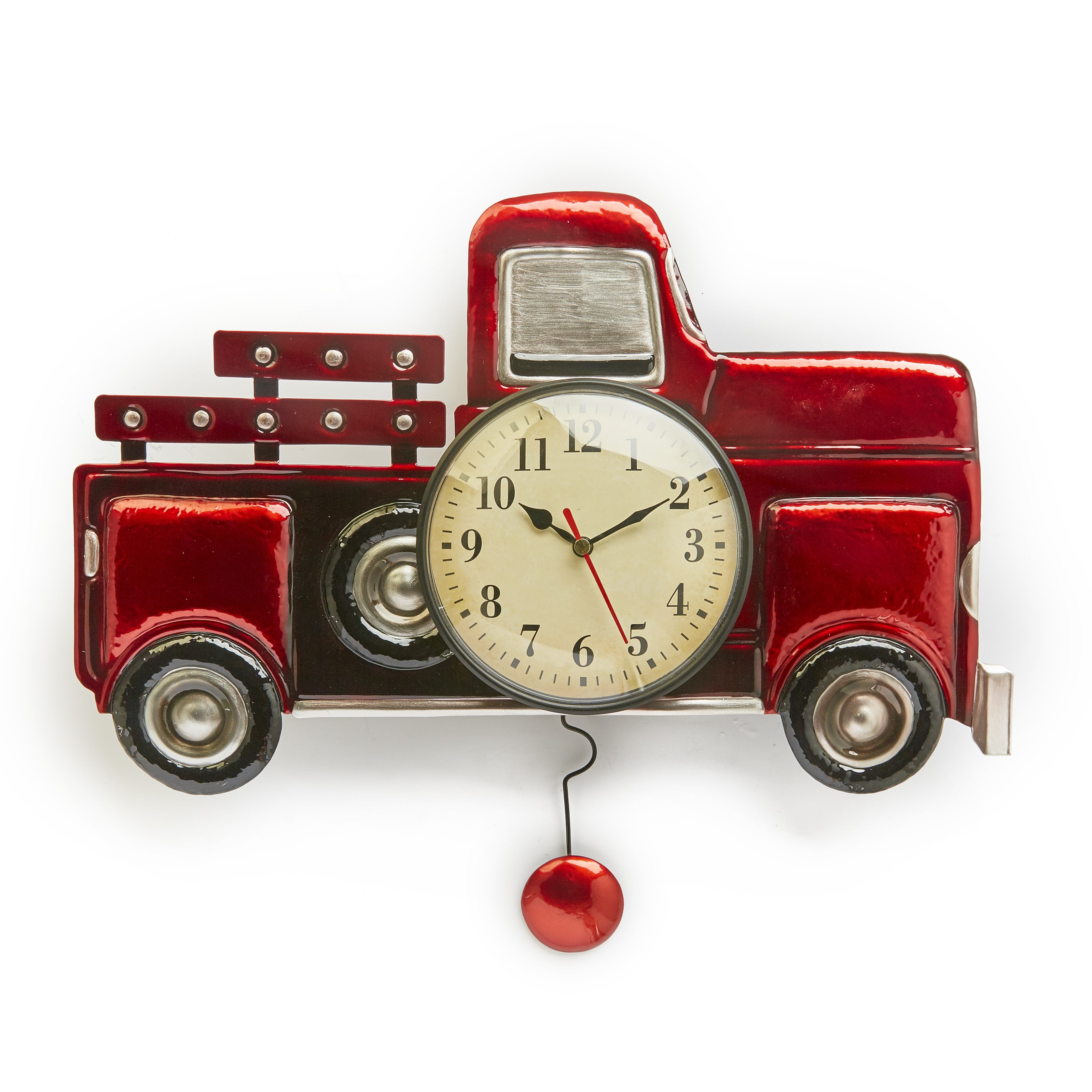 No Frame. Battery Operated Classic Chevy Truck Wooden Round Wall Clock Wall Clock for Living Room Home Office School Chevrolet with Works