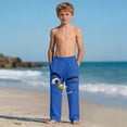 thumbnail image 6 of SGFCWSX Boys Pants Elastic Waist Loose Fit Soft Graphic Lounge Pants for Kids Blue Size 4 Years, 6 of 9