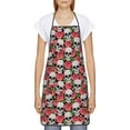 thumbnail image 2 of Naloa 1Pack Adjustable Bib Apron Waterdrop Resistant Cooking Kitchen Aprons for Women Men Chef, Skull and Roses Print, 2 of 5
