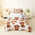 thumbnail image 4 of Erosebridal Kawaii Highland Cattle Twin Comforter Sets,Brown Farm Animals Bedding Set For Adult, Reversible 2pcs, 4 of 7