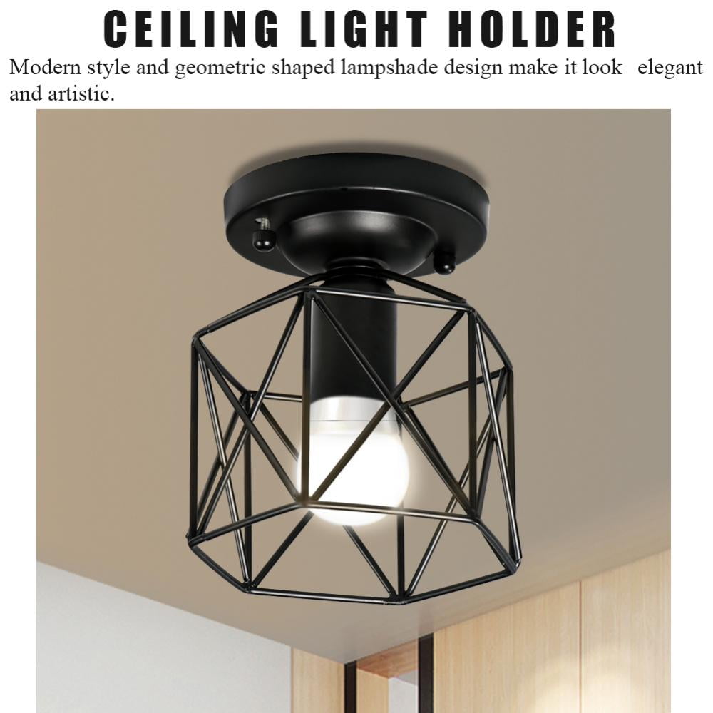 Ejoyous E26 Vintage Style Ceiling Light Unique Geometric Shape House Hotel Cafe Decorative Lamp Holder Ceiling Light Holder Wall Light Holder