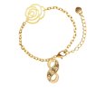 thumbnail image 2 of Delight Jewelry Goldtone Paw Prints Infinity Gold-tone Flower Link Chain Bracelet, 6.75"+2" Extender, 2 of 4