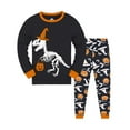 thumbnail image 5 of Huowey Boys Halloween Pajamas Round Neck Long Sleeve Top With Pants Glow In The Dark Skeleton Candy Pjs Dinosaur Sleepwear Kids Halloween Clothes Sleepwear,Bk2,2-3 Years, 5 of 5