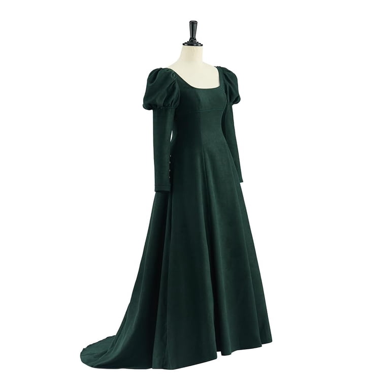 Women's Velvet Regency Gown - Elegant Dark Green Formal Dress with Royal  Silhouette - Walmart.com