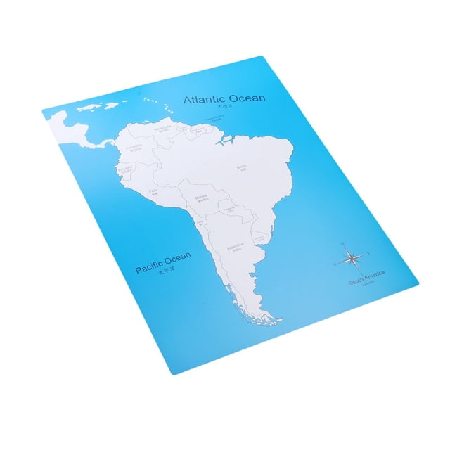 Mapa del mundo Montessori para bebés, con todos los continentes, material didáctico de geografía para niños de 3 años en adelante. Sudamerica