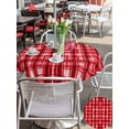 thumbnail image 5 of Outdoor Tablecloths with Umbrella Hole & Zipper, Red Plaid Round Tablecloth 54 Inch, Modern Art Checkered Farmhouse Waterproof Table Cloth, Patio/Pool/Picnic Table Covers, 5 of 8