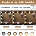 thumbnail image 4 of MYXSRI Tocador, Vanity con Espejo y Luces LED Ajustables, Tocador de Maquillaje con Luces y Estación de Carga, 5 Cajones y Estantes de Almacenamiento para Recamara, 100 * 40 * 143cm (Negro), 4 of 8