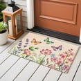 thumbnail image 5 of Pink Flowers 2'x3' Washable Rug, Spring Floral Butterfly Elegant Pastoral Botanical Non-Slip Soft Doormat Area Rugs for Entrance Bathroom Bedsides, Carpet for Kitchen Bedroom, Entryway Floor Mat, 5 of 9