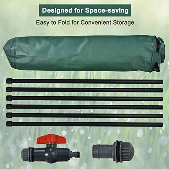 LDAILY 53 Gallon Collapsible Rain Barrel to Collect Rainwater from Gutter, PVC Rain Water Collection Barrel w/Spigot Filter & Top Mesh, Effectively Saving Water, Large Water Storag