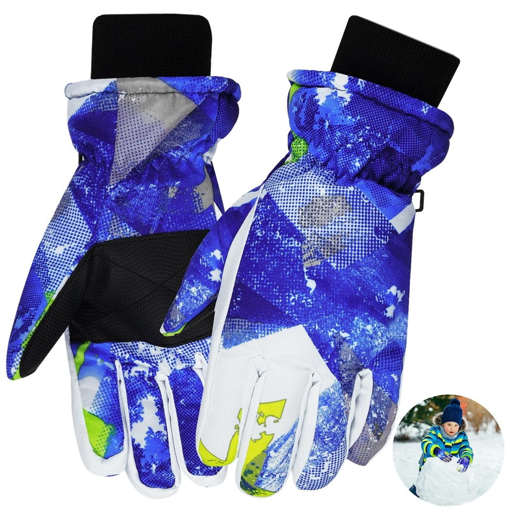 Kids Winter Gloves, Waterproof Windproof Snow Gloves for Boys Girls