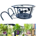 thumbnail image 2 of YOPTOP Removable Iron Flower Plant Stand Rack Shelf - Hanging Balcony Railing Potted Holder,redbronze,b, 2 of 8