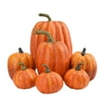 thumbnail image 5 of 7s Artificial Pumpkins Bulk Faux Harvest For Fall Wedding Centerpiece Orange, 5 of 8