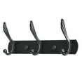 thumbnail image 1 of Uxcell 3 Ganchos con Tornillos Soporte de Pared Doble para el Hogar DIY para Abrigos y Toallas Aleación de Zinc Negro 1 pieza, 1 of 7