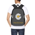 thumbnail image 4 of Balery Keep Life Simple Daisy Flower Mochila para hombre y mujer - Tela Oxford 600D resistente - Gran capacidad, resistente al agua, ideal para la escuela, viajes y senderismo, 4 of 6
