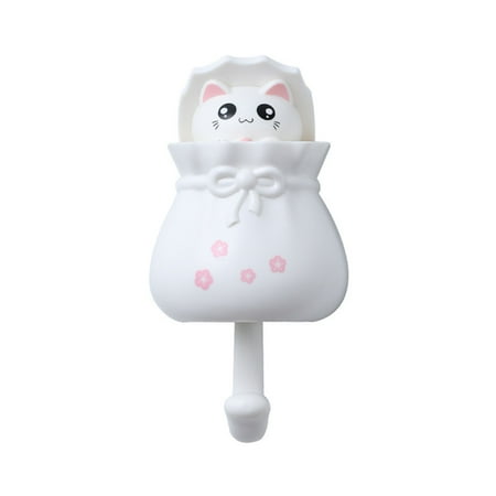

FIARBIN Wall Mounted Cartoon for Cat Hook Adhesive for Key Hat Coat Hanger Organizer