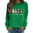 thumbnail image 3 of Spooky Goose Ghost Halloween Sweatshirts for Women 2025 Crewneck Funny Ghost Graphic Sweatshirt Pullover Tops, 3 of 6