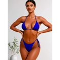 thumbnail image 3 of Solid Blue Triangle Bikini Set, 3 of 4