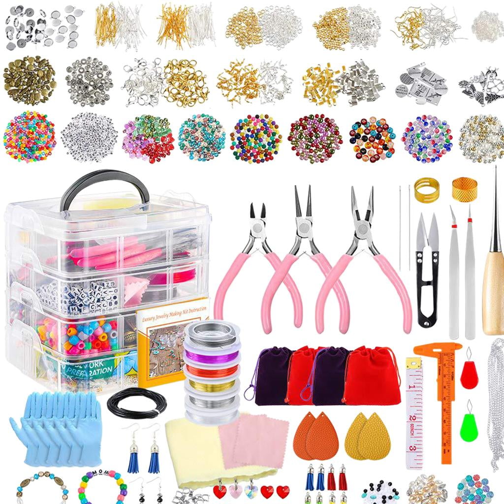 FVDPWYE Jewelry Making Combination Set Alphabet Loose Beads Tweezer DIY Wire Variety for