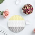thumbnail image 4 of FMSHPON Geometric Yellow and Grey Abstract Herringbone Set of 4 Round Coaster for Drinks, Absorbent Ceramic Stone Coasters Cup Mat with Cork Base for Home Kitchen Room Coffee Table Bar Decor, 4 of 6